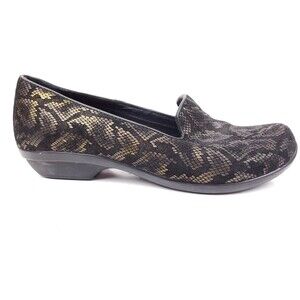 Dansko Olivia Bronze Snake Leather Comfort Slip On Clogs Shoes Size 37 US 6.5-7